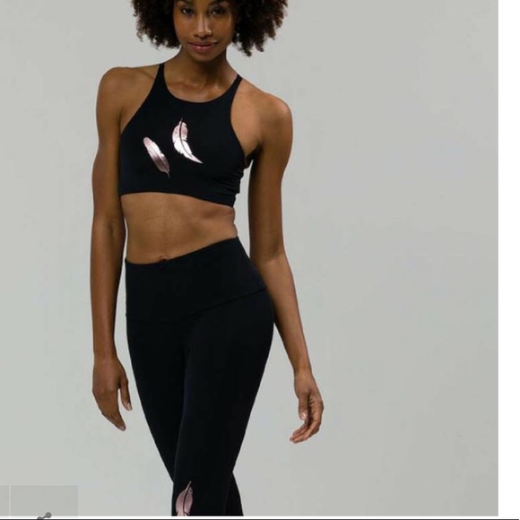 Onzie Strappy Top with Rose Gold Foil Feathers - Picture 6 of 9